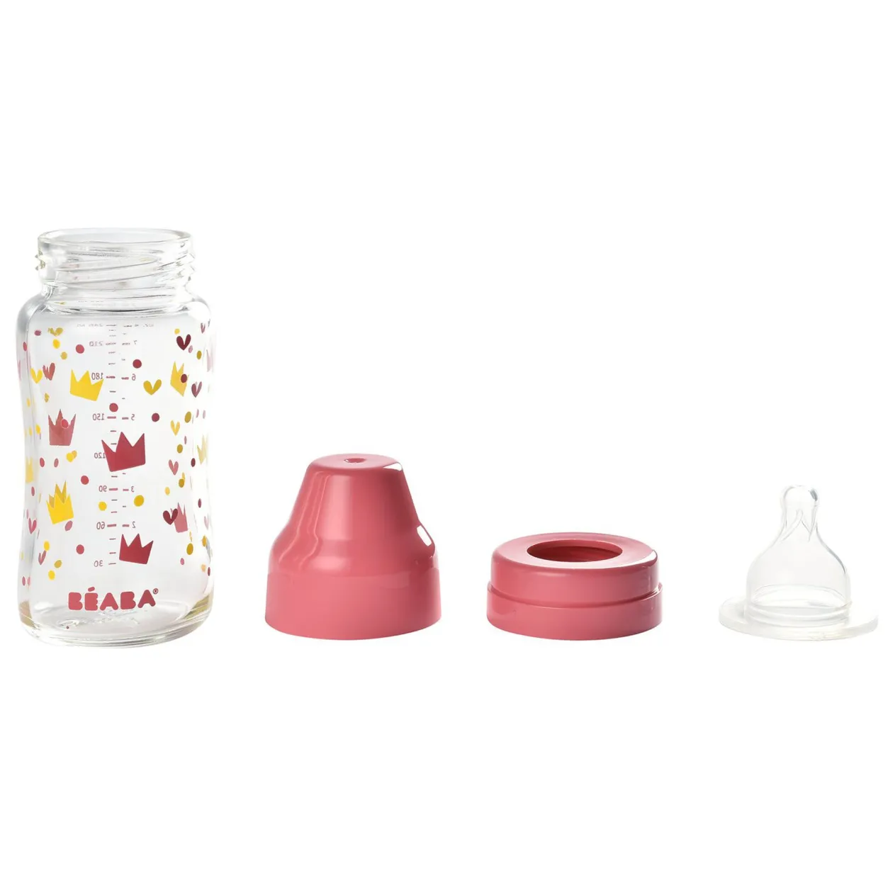 BÉABA Biberons Et Accessoires*Biberon Verre Col Large 240Ml Crown Pink