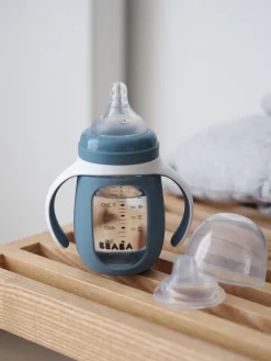 BÉABA Couverts, Vaisselle Et Bavoirs*Biberon Verre D'Apprentissage 210 Ml Windy Blue