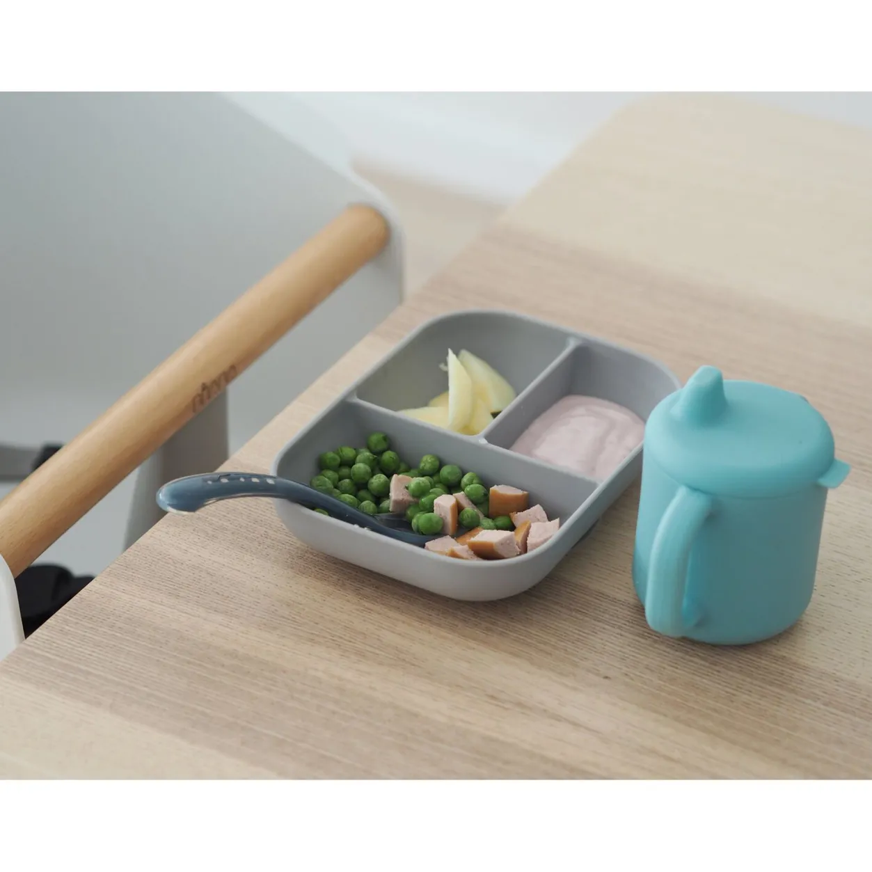 BÉABA Couverts, Vaisselle Et Bavoirs*Coffret D'Apprentissage Silicone + Tasse Blue