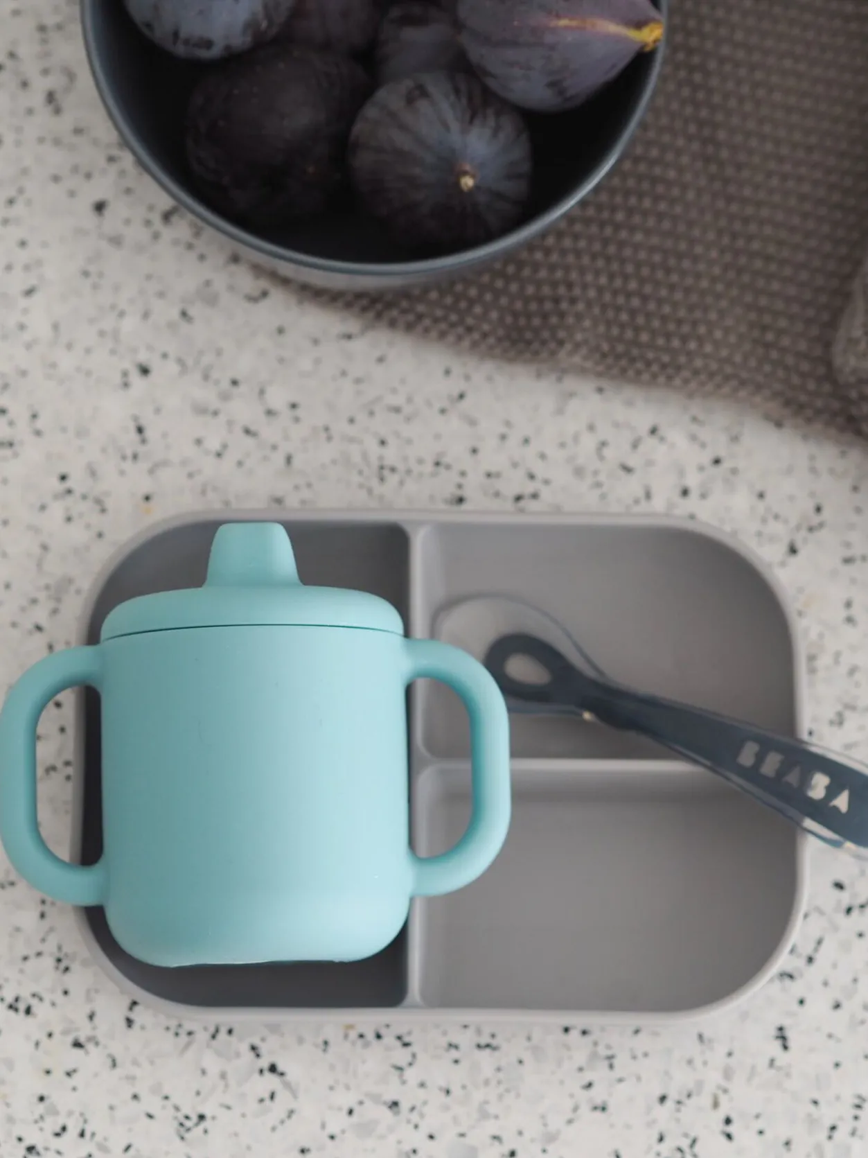 BÉABA Couverts, Vaisselle Et Bavoirs*Coffret D'Apprentissage Silicone + Tasse Blue