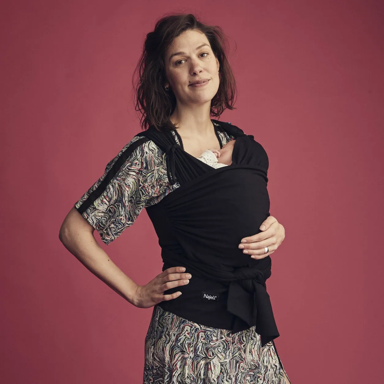 BÉABA Porte-Bébé Et Écharpes*Echarpe De Portage Najell X Beaba Black S/M