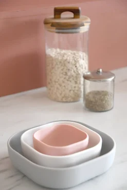 BÉABA Goûter Sain*Lot De 3 Bols Silicone Gigogne Velvet Grey