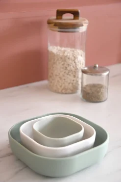 BÉABA Goûter Sain*Lot De 3 Bols Silicone Gigogne Sage Green
