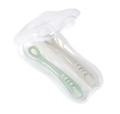 BÉABA Couverts, Vaisselle Et Bavoirs*Lot De 2 Cuilleres 2Eme Age Silicone Avec Boite De Transport