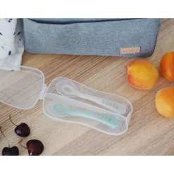 BÉABA Couverts, Vaisselle Et Bavoirs*Lot De 2 Cuilleres 2Eme Age Silicone Avec Boite De Transport