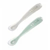 BÉABA Couverts, Vaisselle Et Bavoirs*Lot De 2 Cuilleres 1Er Age Silicone Avec Boite De Transport