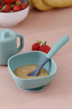 BÉABA Couverts, Vaisselle Et Bavoirs*Lot De 4 Cuilleres 1Er Age Silicone Bi-Ton Mineral