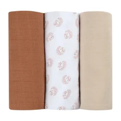 BÉABA Accessoires De Toilette*Lot De 3 Langes En Coton Hedgehog