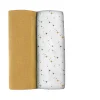 BÉABA Emmaillotage*Lot De 2 Langes Xxl En Coton Honey Yellow/Starry Night