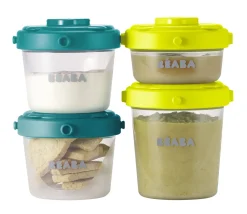 BÉABA Pots De Conservation*Lot De 6 Portions Clip 1Er Age 60 Et 120 Ml Neon