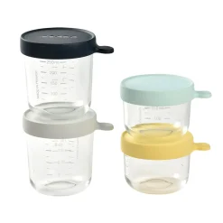 BÉABA Pots De Conservation*Lot De 4 Portions Verre - Pastel