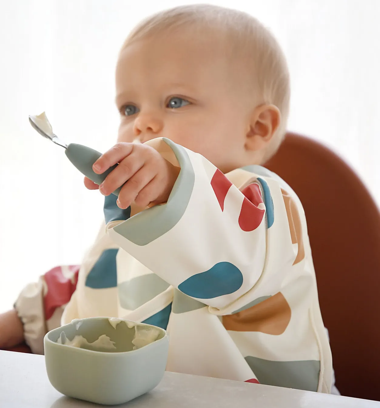 BÉABA Couverts, Vaisselle Et Bavoirs*Lot De 2 Pre-Couverts Inox Sage Green