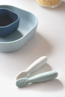 BÉABA Couverts, Vaisselle Et Bavoirs*Lot De 2 Pre-Cuillere Silicone Sage Green / Velvet Grey