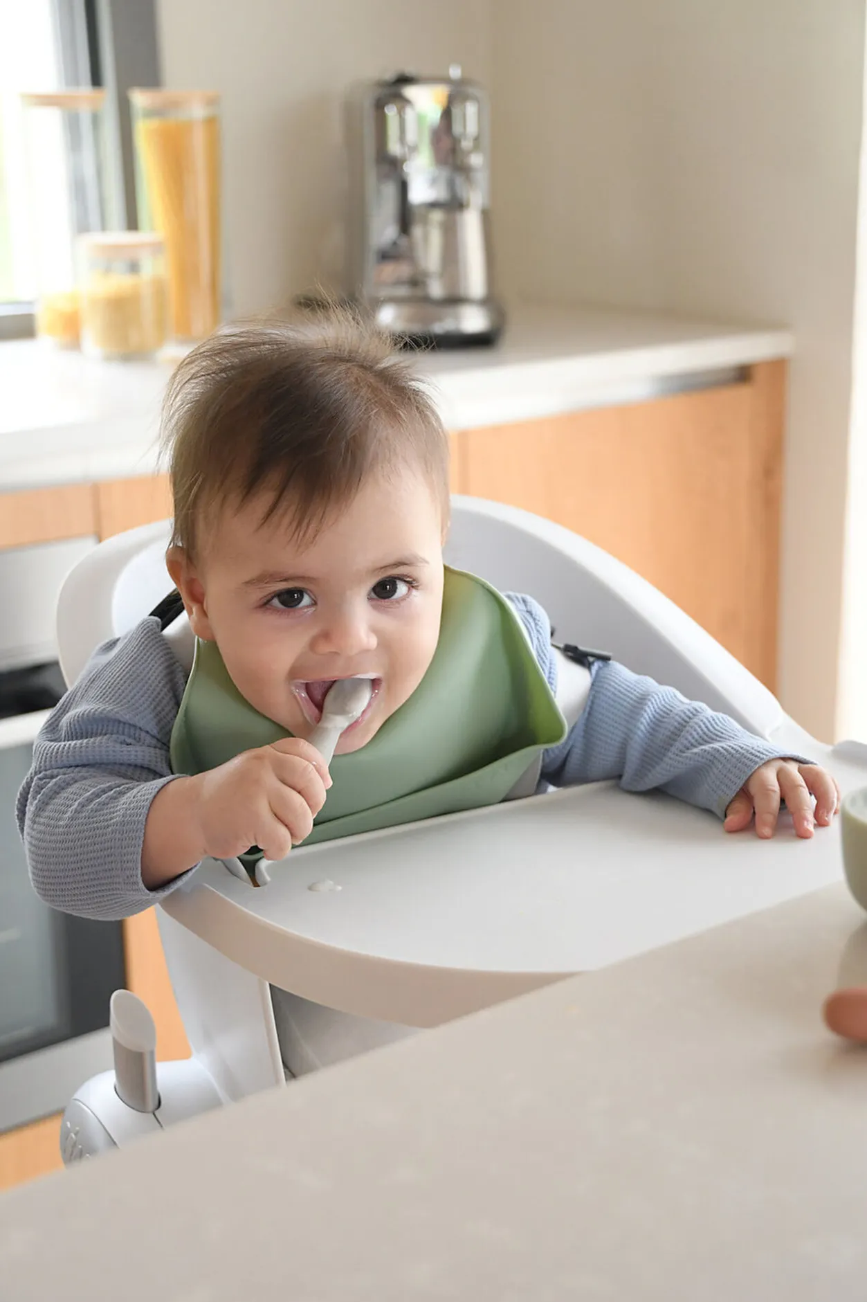 BÉABA Couverts, Vaisselle Et Bavoirs*Lot De 2 Pre-Cuillere Silicone Terracotta / Velvet Grey