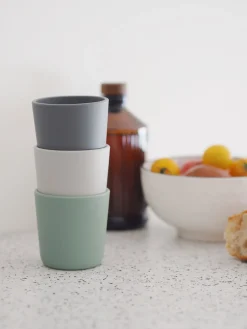 BÉABA Couverts, Vaisselle Et Bavoirs*Lot De 3 Verres Silicone Velvet Grey / Sage Green