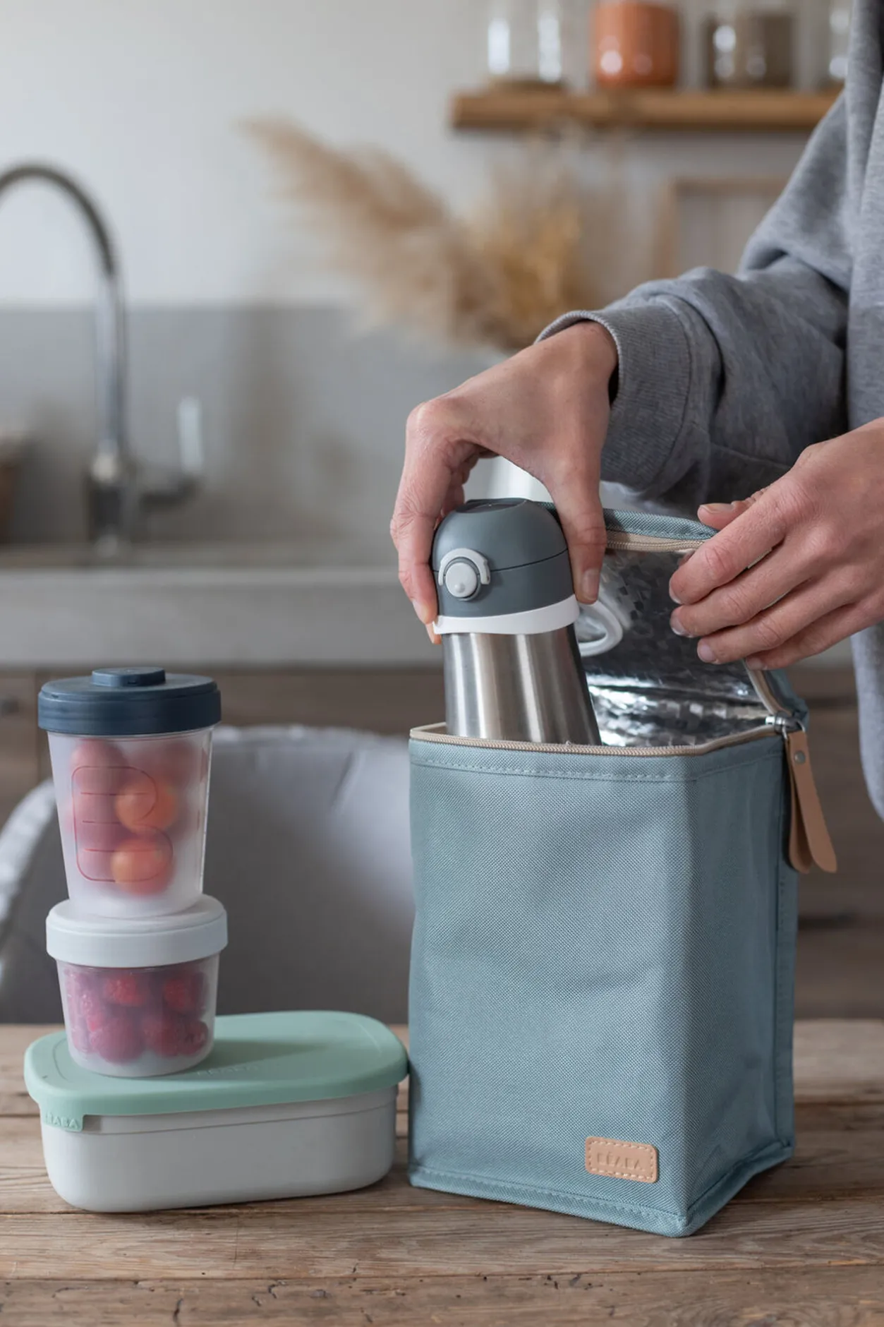 BÉABA Sacs Isotherme Bébé*Pochette Repas Isotherme Frosty Green