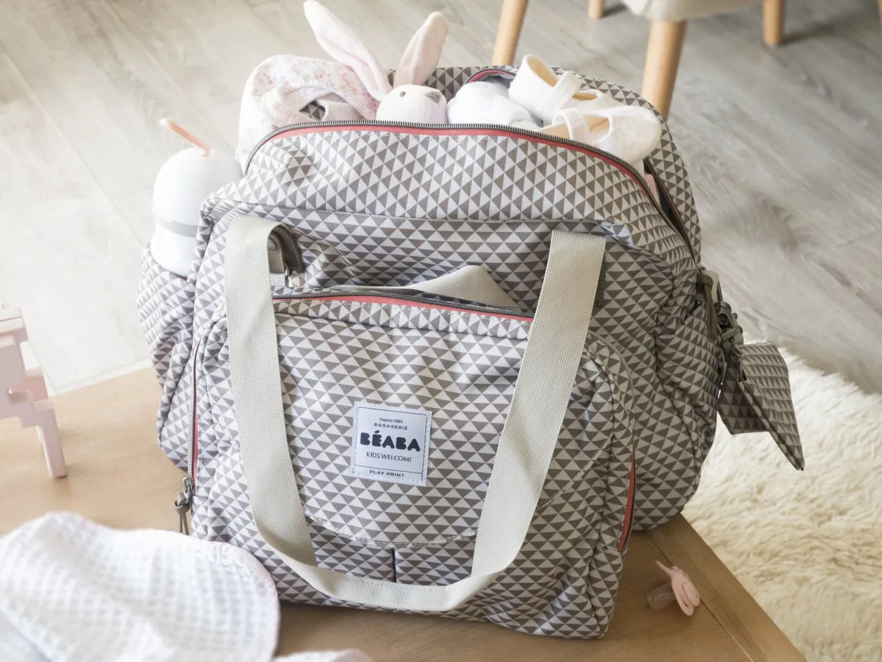 BÉABA Sacs À Langer*Sac A Langer Geneve Ii Play Print Grey/Coral