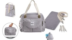 BÉABA Sacs À Langer*Sac A Langer Geneve Ii Play Print Grey/Coral