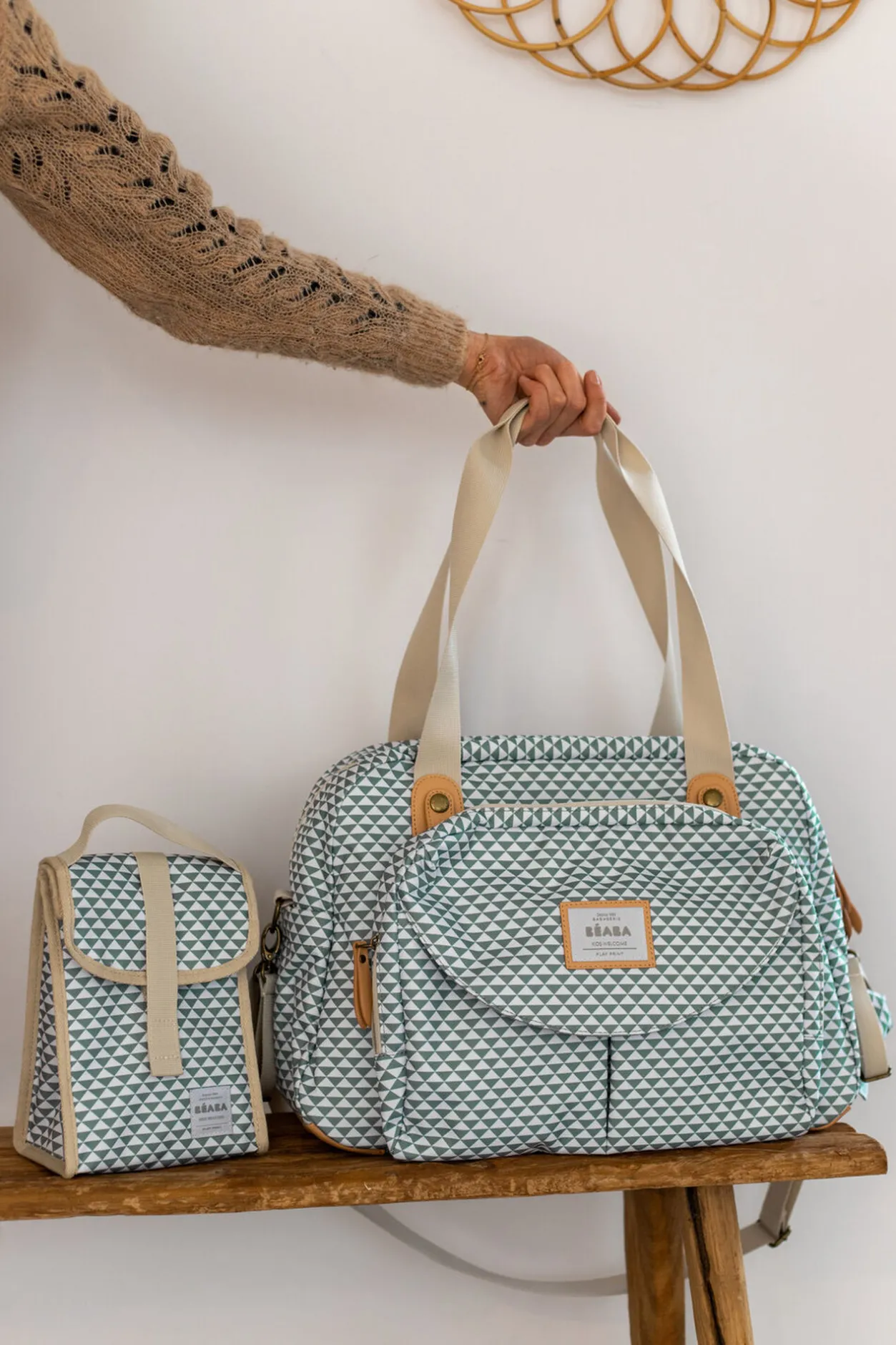 BÉABA Sacs À Langer*Sac A Langer Geneve Ii Play Print Sage Green
