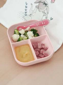 BÉABA Couverts, Vaisselle Et Bavoirs*Set Repas Silicone Avec Ventouse Pink