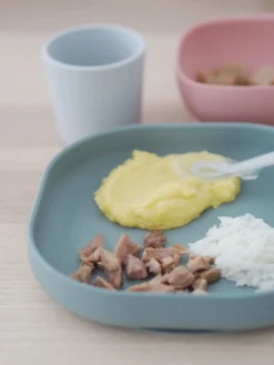 BÉABA Couverts, Vaisselle Et Bavoirs*Set Vaisselle Silicone 4 Pieces Eucalyptus