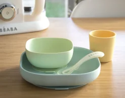 BÉABA Couverts, Vaisselle Et Bavoirs*Set Vaisselle Silicone 4 Pieces Yellow