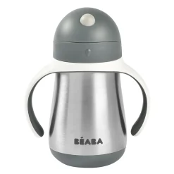 BÉABA Couverts, Vaisselle Et Bavoirs*Tasse Paille Inox 250 Ml Mineral Grey