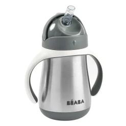 BÉABA Couverts, Vaisselle Et Bavoirs*Tasse Paille Inox 250 Ml Mineral Grey