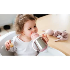 BÉABA Couverts, Vaisselle Et Bavoirs*Tasse Paille Inox 250 Ml Old Pink