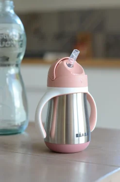 BÉABA Couverts, Vaisselle Et Bavoirs*Tasse Paille Inox 250 Ml Old Pink